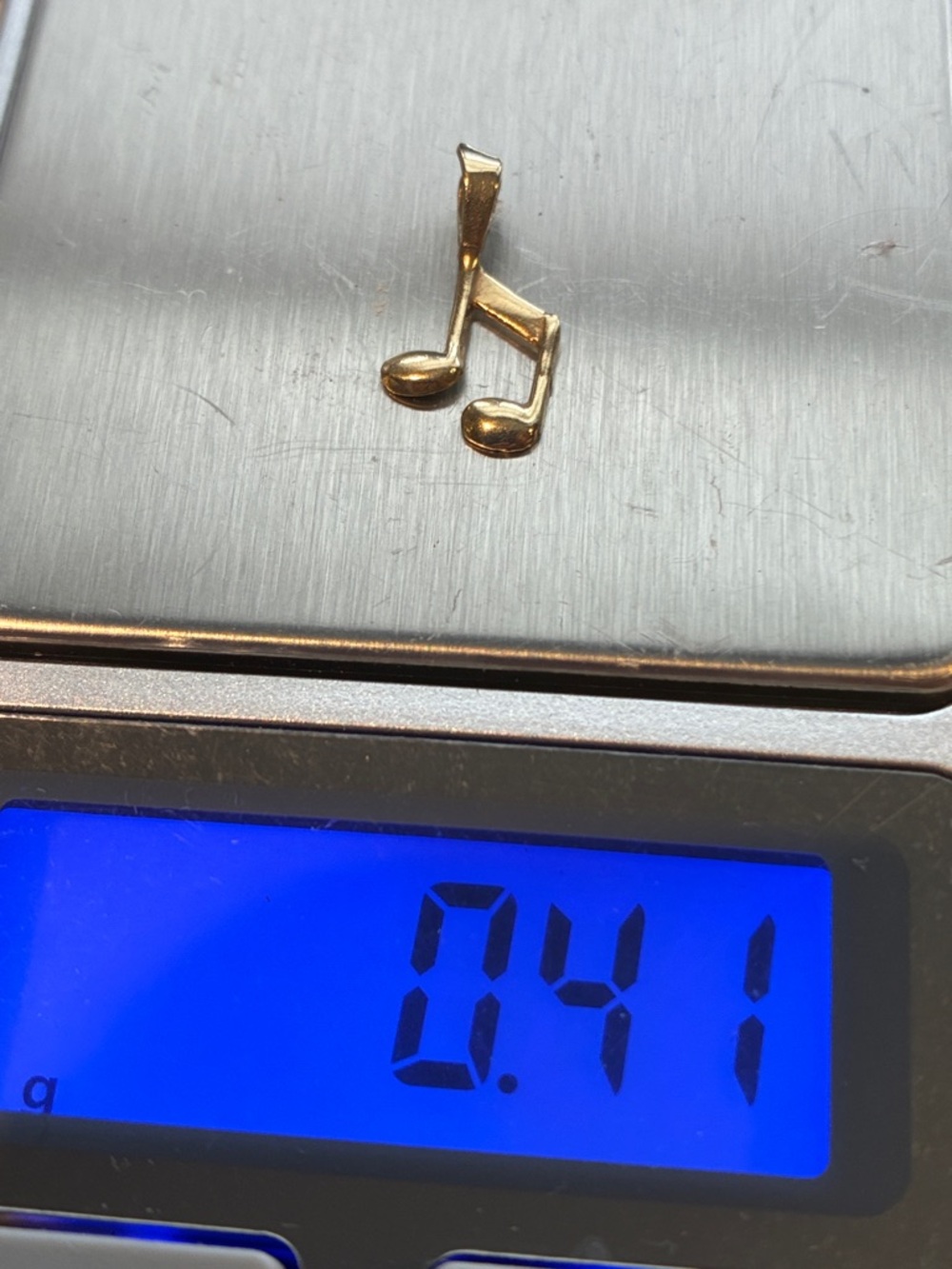 14 K Gold Musical Note Pendant Necklace Charm - Picture 4 of 4